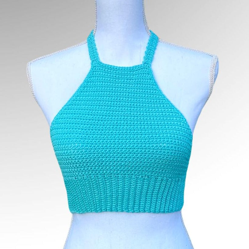 Hæklet top, hæklet sommertop, hæklet halter top